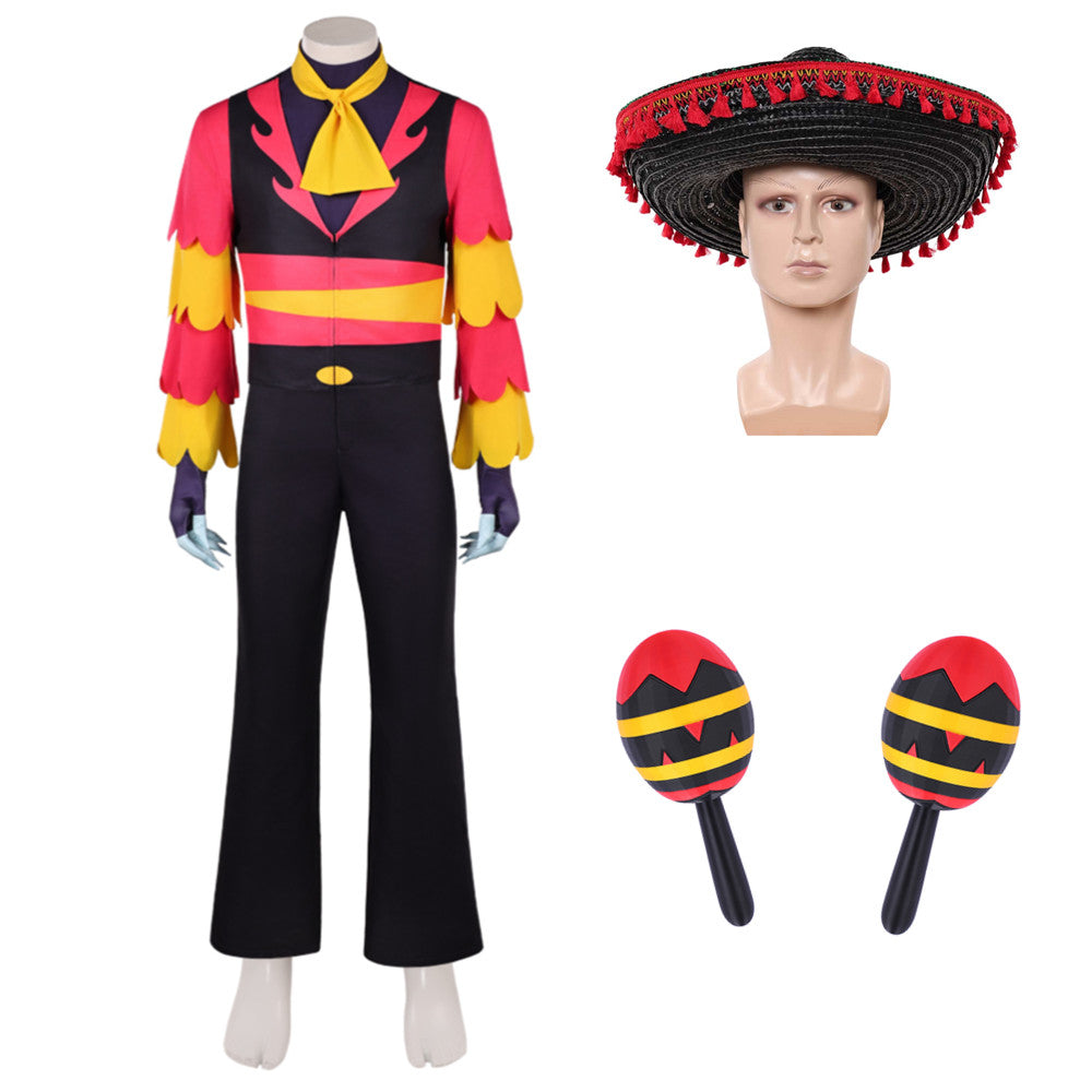 Hazbin Hotel 2 (2025) Vox Black Red Mexican Outfits Cosplay Costume