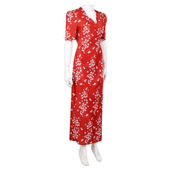 Honey Don't (2025) Honey O'Donahue Red V Neck Dress Outfits Cosplay Costume