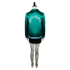 Horror Movie MaXXXine (2024) Maxine Green Coat Dress Outfits Cosplay Costume Halloween Carnival Suit