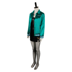 Horror Movie MaXXXine (2024) Maxine Green Coat Dress Outfits Cosplay Costume Halloween Carnival Suit