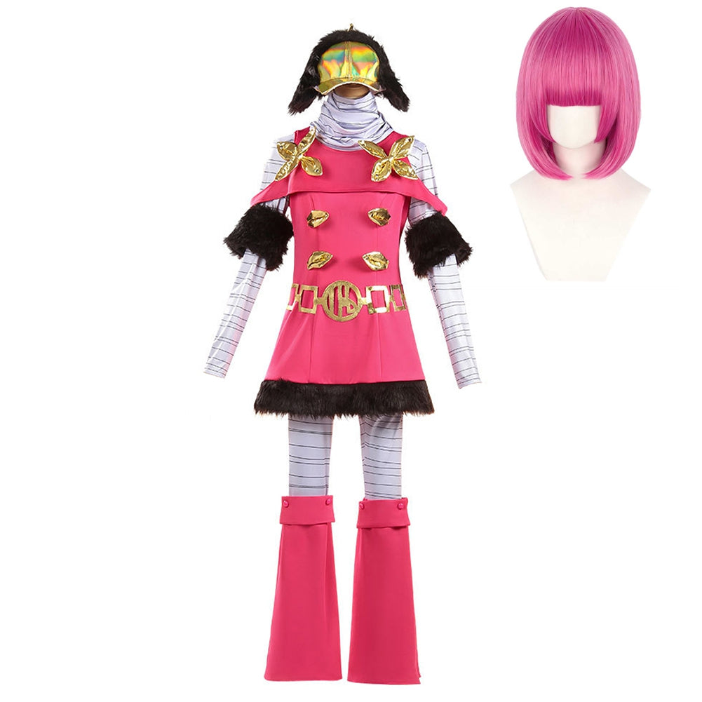 Hot Pants Pink White Dress Set Outfits Cosplay Costume Carnival Suit