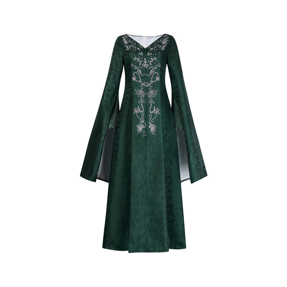 House Of The Dragon Alicent Hightower Green Gray Dress Outfits Cosplay Costume