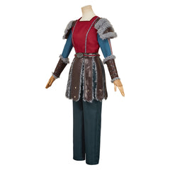 How To Train Your Dragon (2025) Astrid Red Blue Fur Set Outfits Cosplay Costume