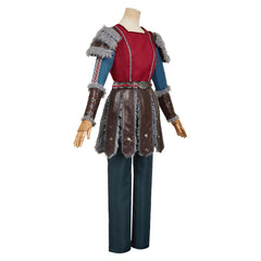 How To Train Your Dragon (2025) Astrid Red Blue Fur Set Outfits Cosplay Costume