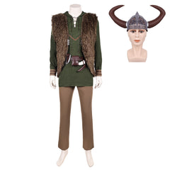 How To Train Your Dragon (2025) Hiccup Green Brown Set Outfits Cosplay Costume
