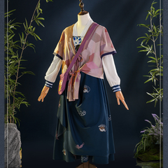 Where Winds Meet (2025) Red Line Cape Set Wuxia Hanfu Outfits Cosplay Costume