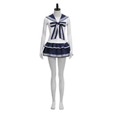 Idol Band Singer White Blue Sailor Set Outfits Stage Performance Cosplay Costume