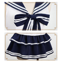 Idol Band Singer White Blue Sailor Set Outfits Stage Performance Cosplay Costume