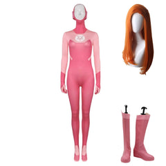 Invincible Season 2 Atom Eve Pink Jumpsuit Outfits Cosplay Costume Halloween Carnival Suit