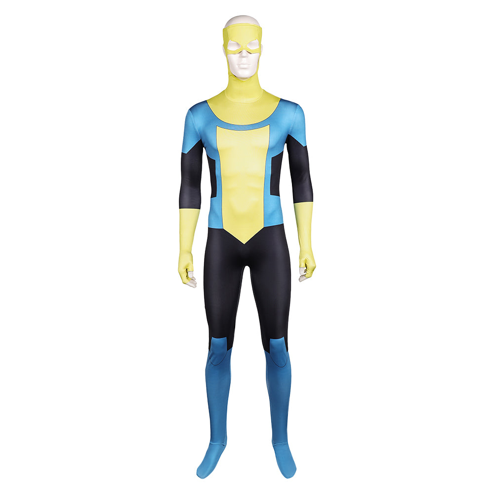 Invincible Season 3 (2025) Mark Grayson Blue Yellow Jumpsuit Outfits Cosplay Costume