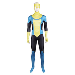 Invincible Season 3 (2025) Mark Grayson Blue Yellow Jumpsuit Outfits Cosplay Costume