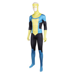 Invincible Season 3 (2025) Mark Grayson Blue Yellow Jumpsuit Outfits Cosplay Costume
