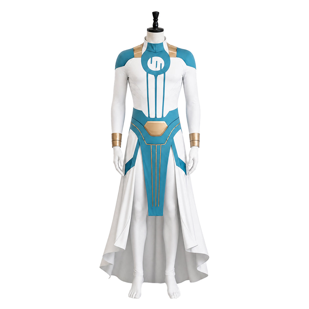 Invincible Season 4 (2026) Emperor Mark White Blue Jumpsuit Outfits Cosplay Costume