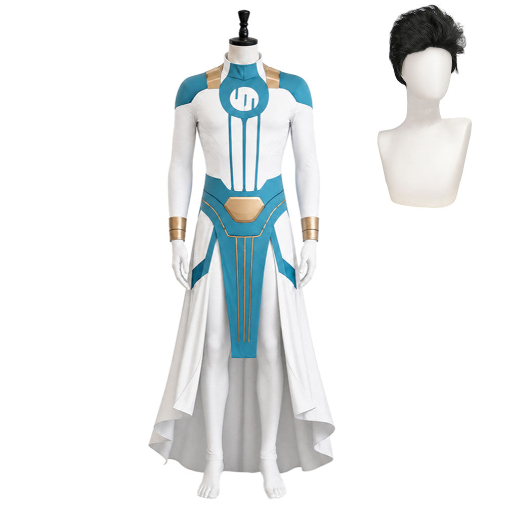 Invincible Season 4 (2026) Emperor Mark White Blue Jumpsuit Outfits Cosplay Costume