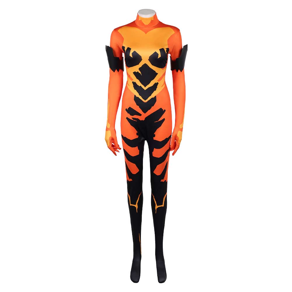 Invincible Season 4 (2026) Volcanikka Red Black Jumpsuit Outfits Cosplay Costume