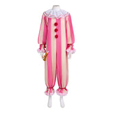 It: Welcome To Derry (2025) Pennywise Pink Striped Clown Outfits Halloween Cosplay Costume