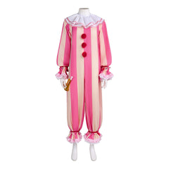 It: Welcome To Derry (2025) Pennywise Pink Striped Clown Outfits Halloween Cosplay Costume
