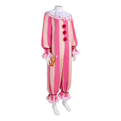 It: Welcome To Derry (2025) Pennywise Pink Striped Clown Outfits Halloween Cosplay Costume