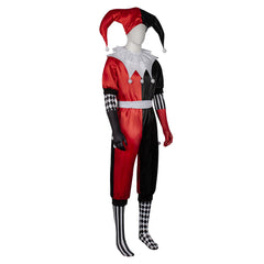 Jester And Queen Joker Red Black Clown Set Outfits Halloween Cosplay Costume