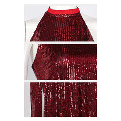 John Wick Ballerina (2025) Eve Macarro Glitter Red Dress Outfits Cosplay Costume