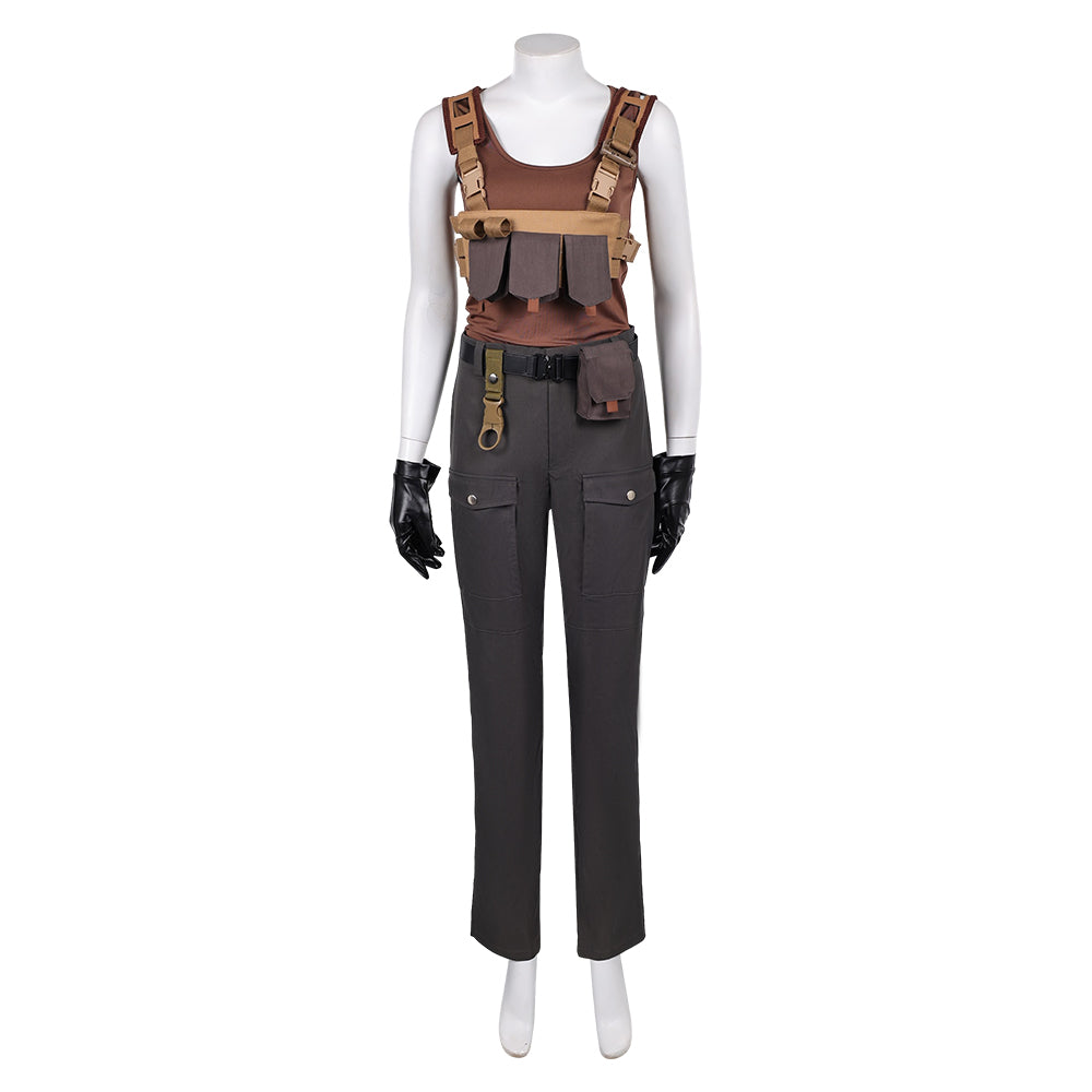Jurassic World: Rebirth (2025) Zora Bennett Brown Tank Top Set Outfits Cosplay Costume