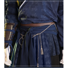 Where Winds Meet (2025) Jiang Yan Blue Set Wuxia Hanfu Outfits Cosplay Costume
