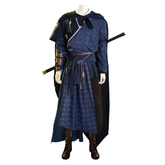 Where Winds Meet (2025) Jiang Yan Blue Set Wuxia Hanfu Outfits Cosplay Costume