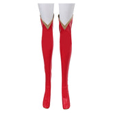Kara Red Leather Knee High Socks Stockings Cosplay Accessories Halloween Props