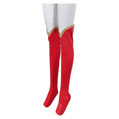 Kara Red Leather Knee High Socks Stockings Cosplay Accessories Halloween Props