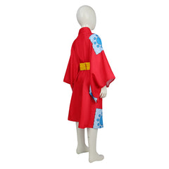 Kids Children Anime One Piece Luffy Red Kimono Outfits Cosplay Costume Halloween Carnival Suit