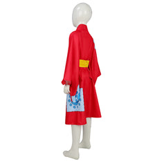 Kids Children Anime One Piece Luffy Red Kimono Outfits Cosplay Costume Halloween Carnival Suit