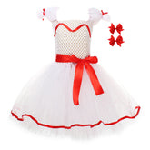 Kids Children Annabelle White Tutu Dress Set Outfits Horror Cosplay Costume