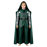 Kids Children Avengers: Doomsday (2026) Doctor Doom Green Tunic Pants Cloak Set Outfits Cosplay Costume