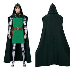 Kids Children Avengers: Doomsday (2026) Doctor Doom Jumpsuit Dress Cloak Set Outfits Cosplay Costume