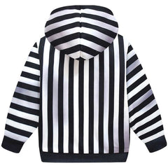 Kids Children Beetlejuice 2 (2024) Beetlejuice Black White Hoodie Outfits Cosplay Costume
