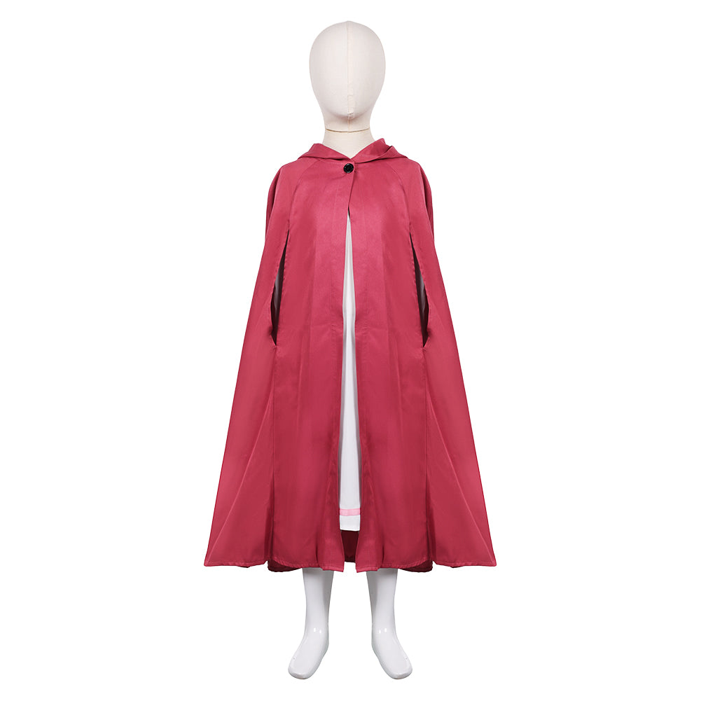 Kids Children Ernest & Celestine: A Trip to Gibberitia Celestine Dress Red Cloak Set Outfits Cosplay Costume