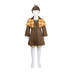 Kids Children Game Princess Peach: Showtime! (2024) Detective Peach Brown Outfits Cosplay Costume Halloween Carnival Suit