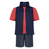 Kids Children Gravity Falls Dipper Pines Blue Vest Red Shirt Set Outfits Cosplay Costume