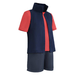 Kids Children Gravity Falls Dipper Pines Blue Vest Red Shirt Set Outfits Cosplay Costume