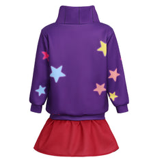 Kids Children Gravity Falls Mabel Purple Top Red Skirt Outfits Cosplay Costume
