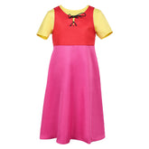 Kids Children Heidi: A Girl of the Alps Heidi Red Pink Dress Outfits Cosplay Costume