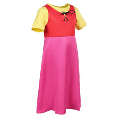 Kids Children Heidi: A Girl of the Alps Heidi Red Pink Dress Outfits Cosplay Costume