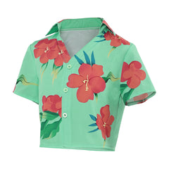 Kids Children KPop Demon Hunters (2025) Abby Saja Green Shirt Cosplay Costume