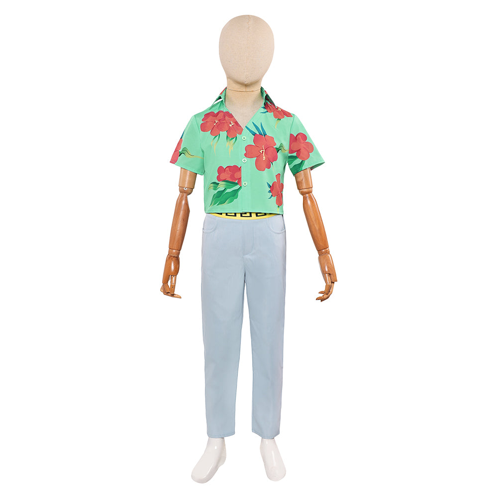 Kids Children KPop Demon Hunters (2025) Abby Saja Green Shirt Set Outfits Cosplay Costume