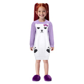 Kids Children KPop Demon Hunters (2025) Mira Purple Sleeve Sleepwear Outfits Cosplay Costume