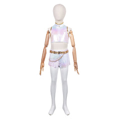 Kids Children KPop Demon Hunters (2025) Rumi What It Sounds Like White Set Cosplay Costume