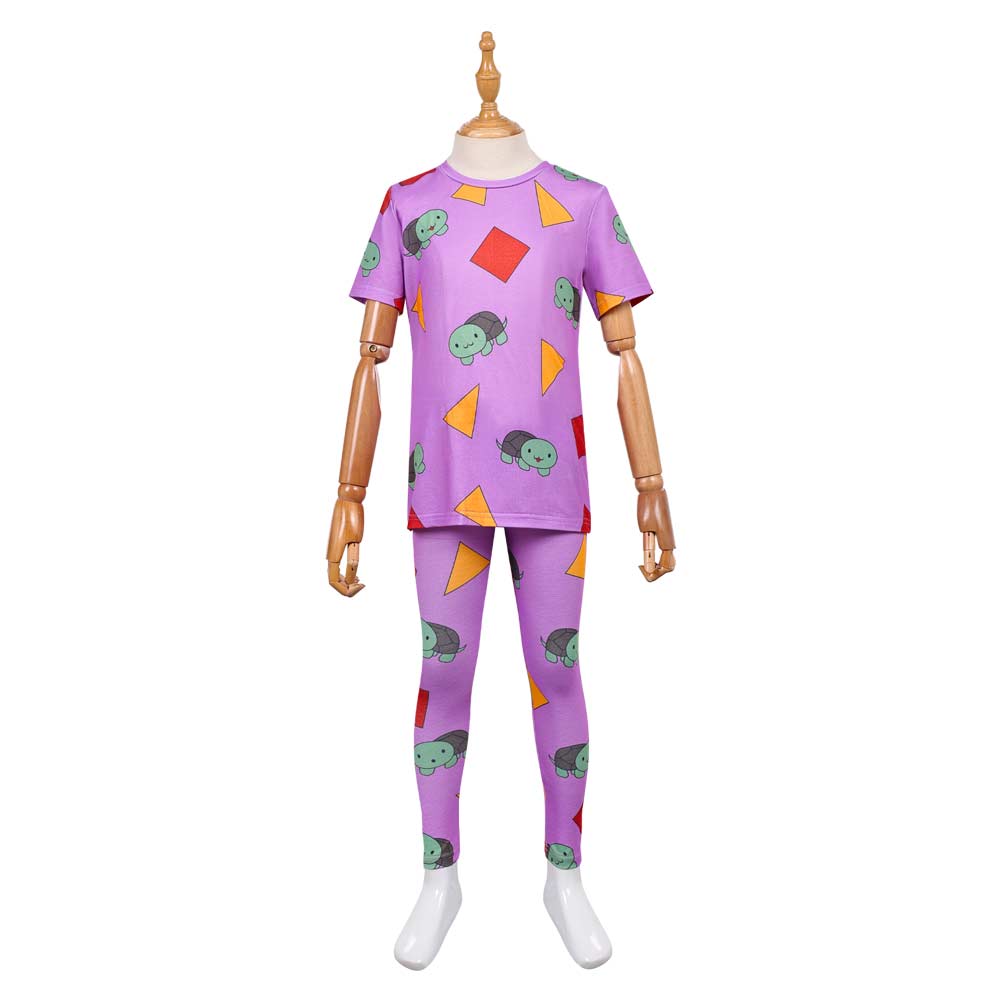 Kids Children KPop Demon Hunters (2025) Zoey Purple Sleepwear Pajamas Set Cosplay Costume