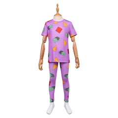Kids Children KPop Demon Hunters (2025) Zoey Purple Sleepwear Pajamas Set Cosplay Costume