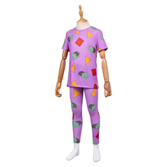 Kids Children KPop Demon Hunters (2025) Zoey Purple Sleepwear Pajamas Set Cosplay Costume