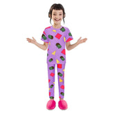 Kids Children KPop Demon Hunters (2025) Zoey Purple Sleepwear Set Outfits Cosplay Costume